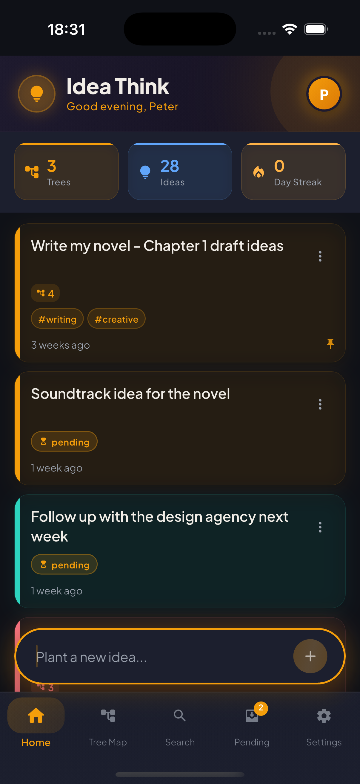 Idea Think home screen